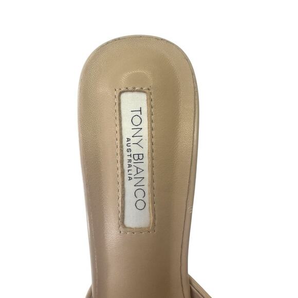 Tony Bianco Women's NWOB Malibu Creme Hi Shine Sandals Size 8 Cream Tan Heels - Picture 6 of 11